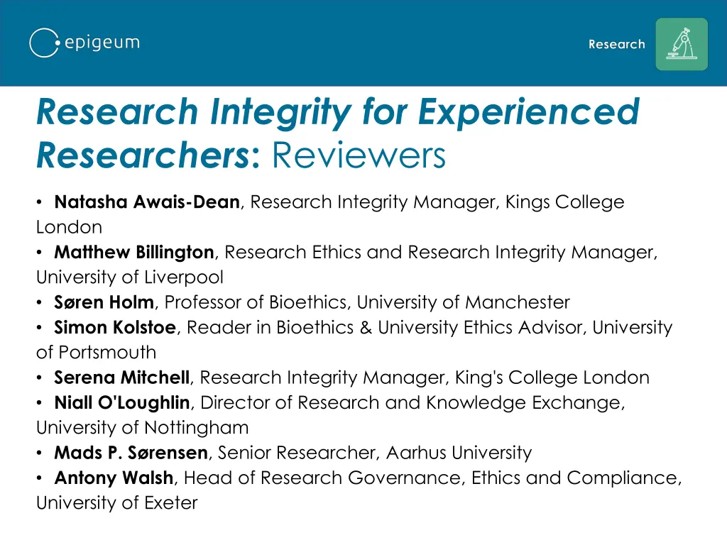 research integrity for experienced researchers 4