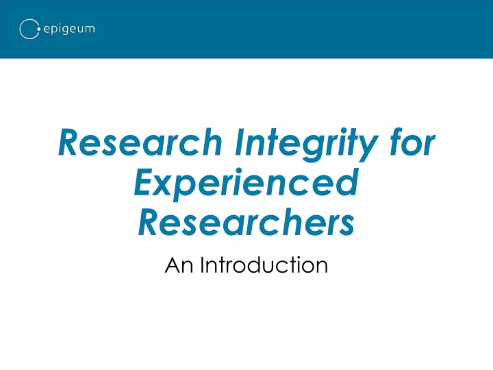 research integrity for experienced researchers