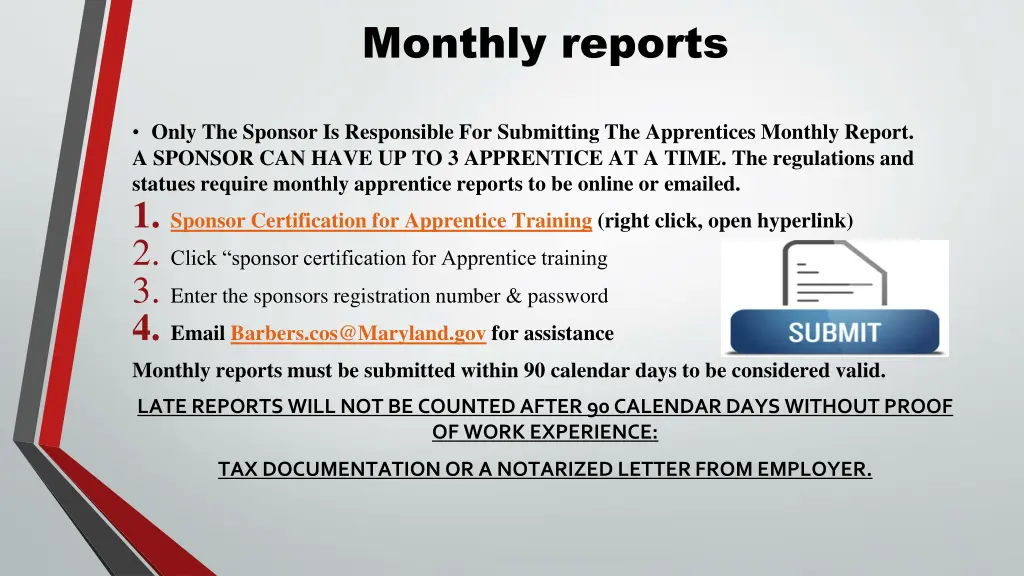 monthly reports