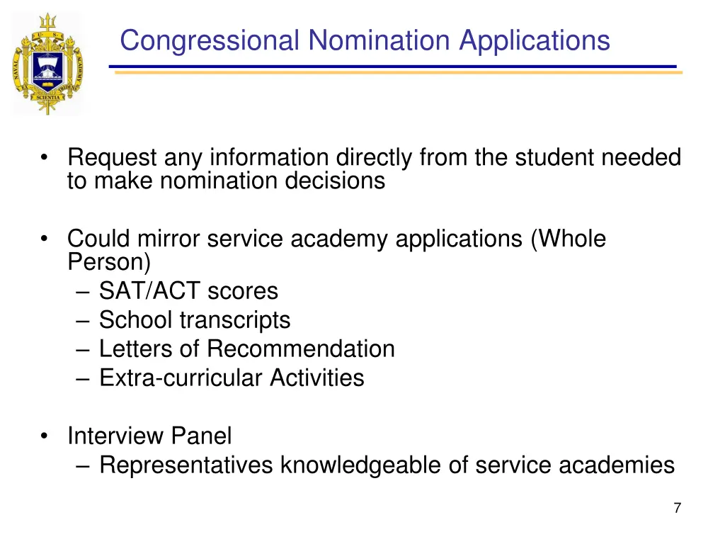 congressional nomination applications
