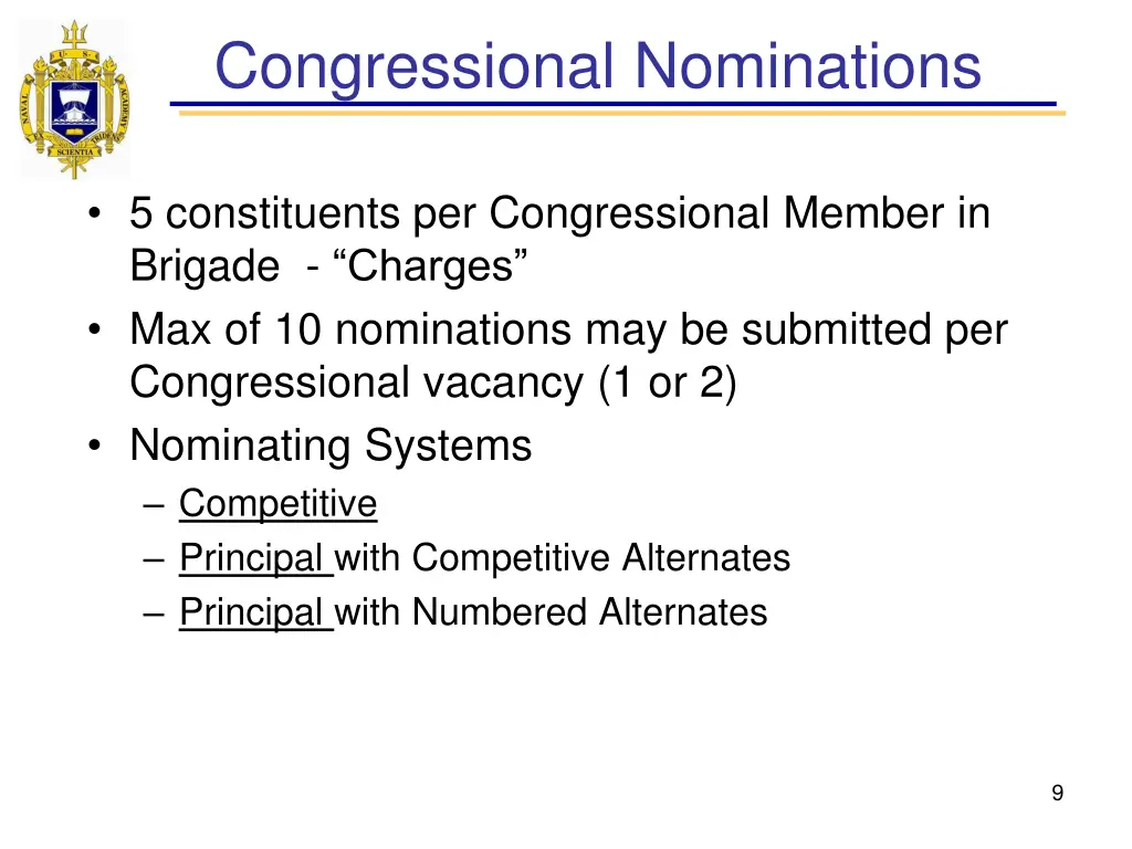 congressional nominations