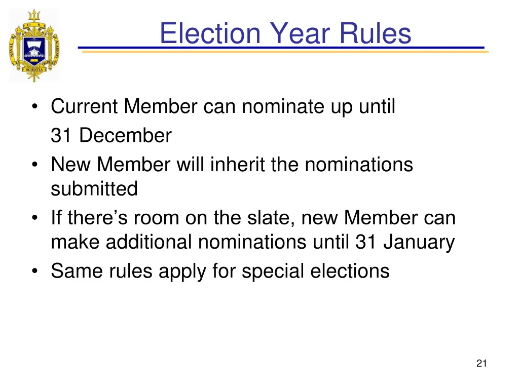 election year rules