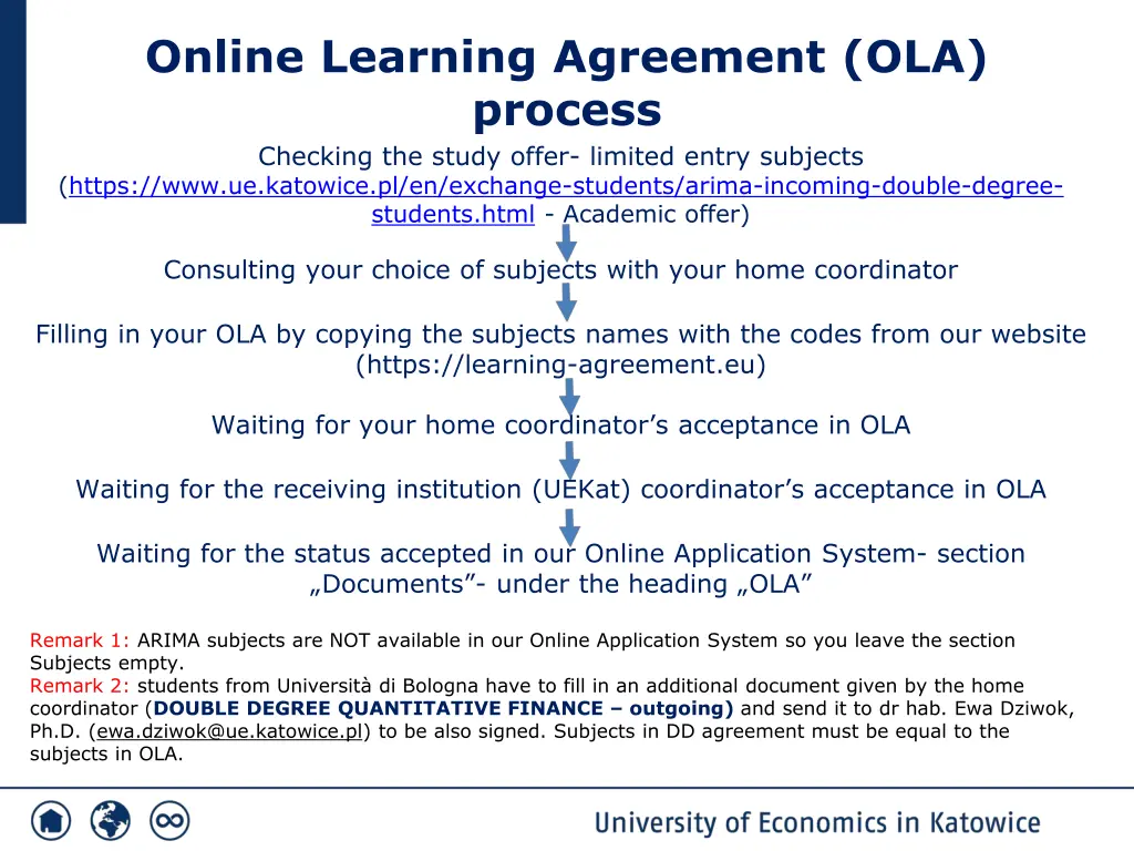 online learning agreement ola process checking