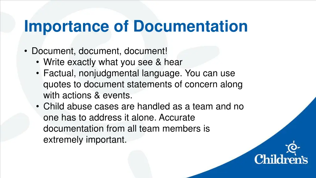 importance of documentation