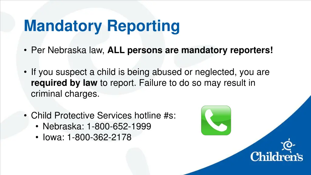 mandatory reporting