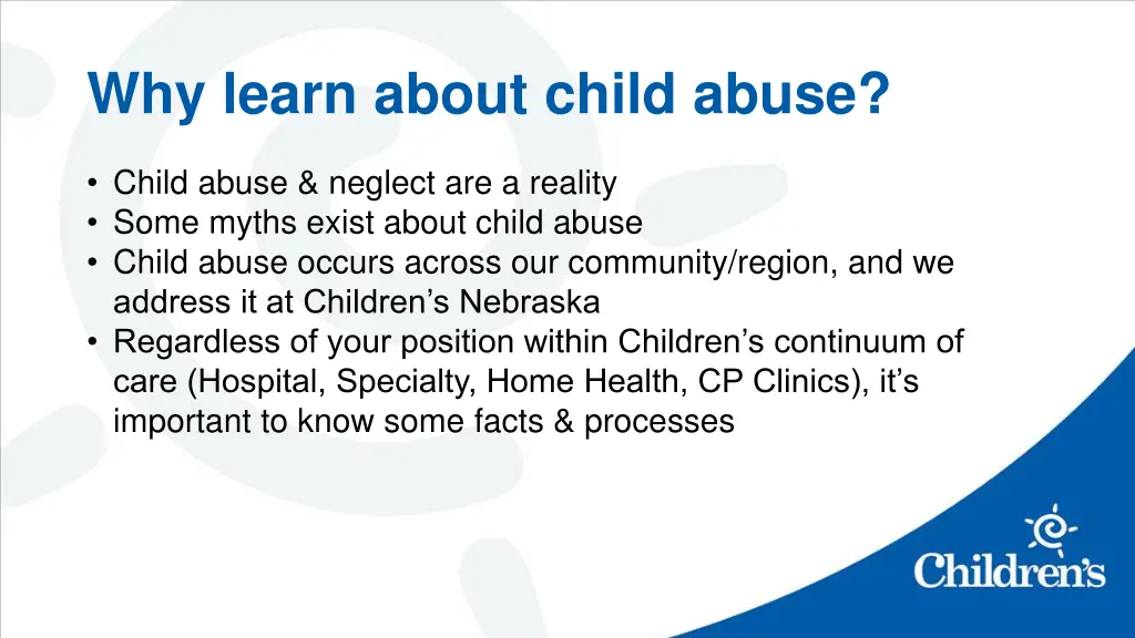 why learn about child abuse