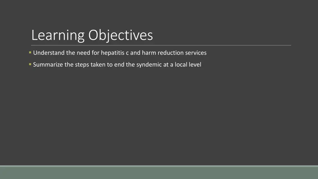 learning objectives