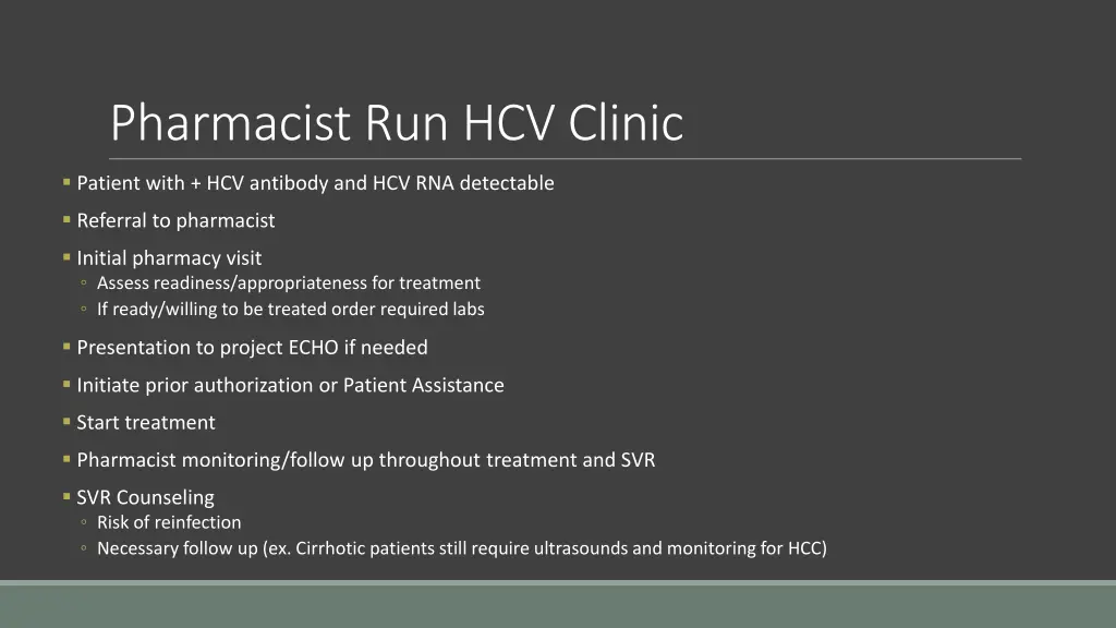 pharmacist run hcv clinic