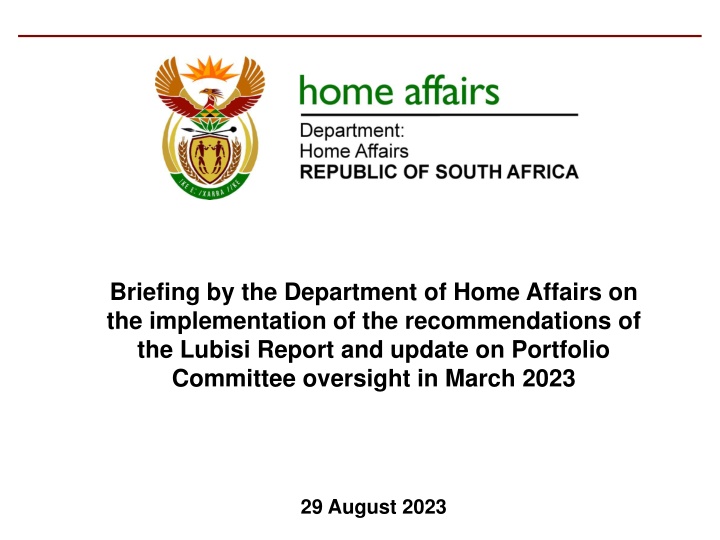 briefing by the department of home affairs