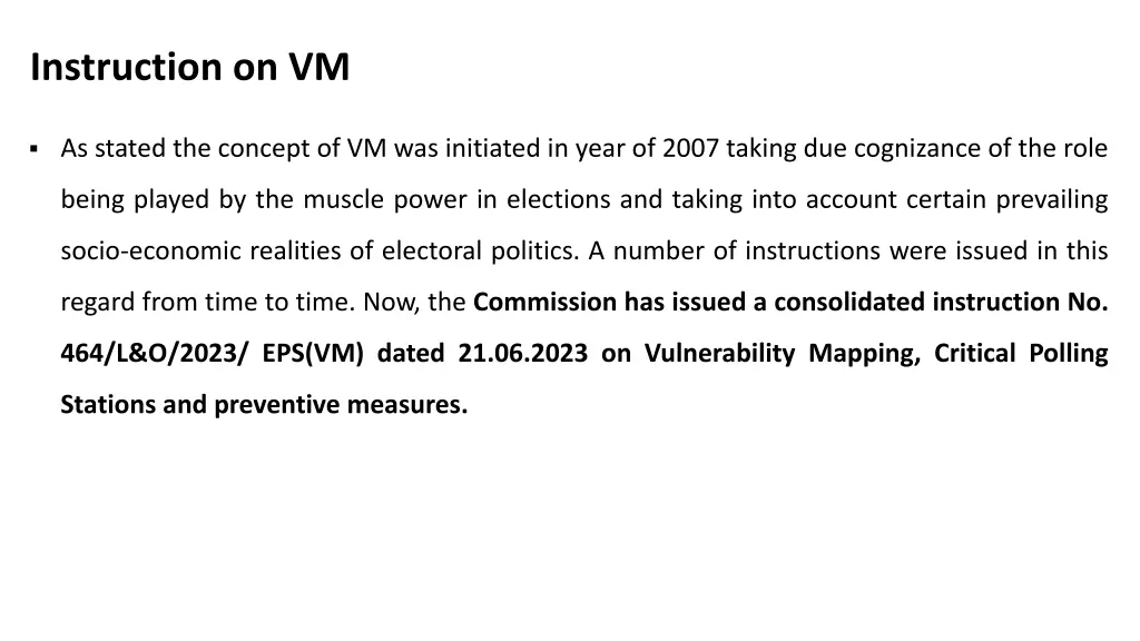 instruction on vm