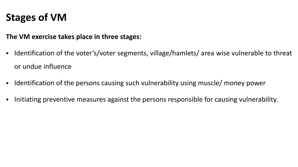 stages of vm