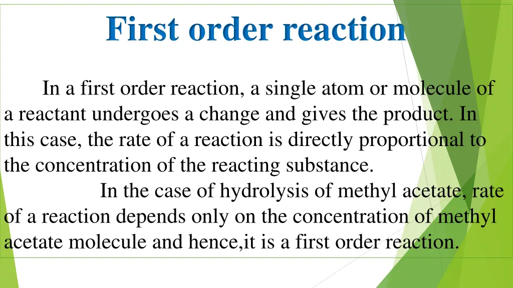 first order reaction