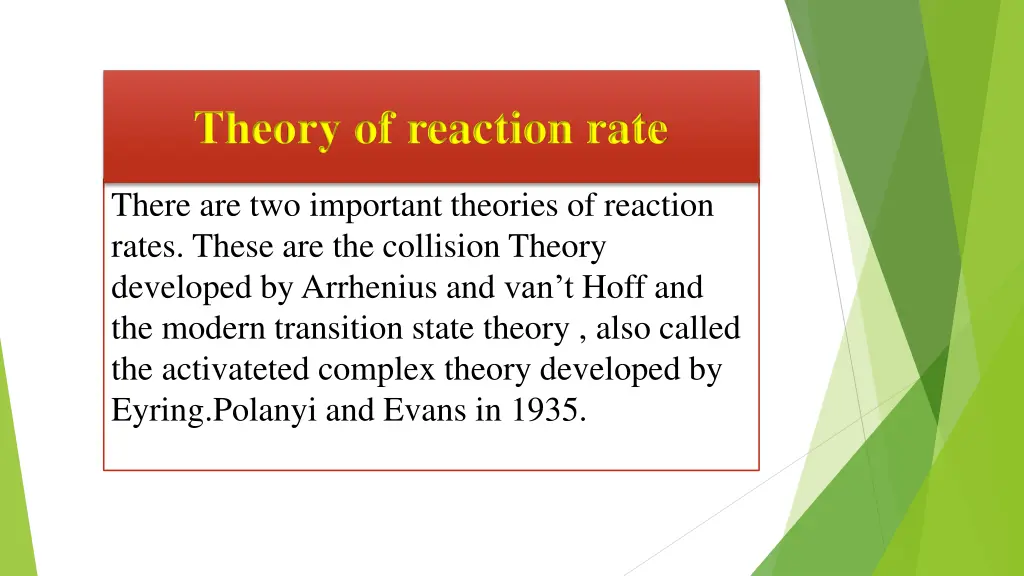 theory of reaction rate