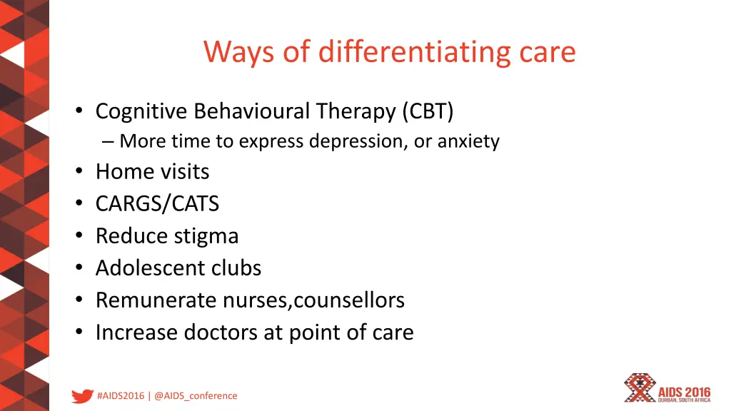 ways of differentiating care