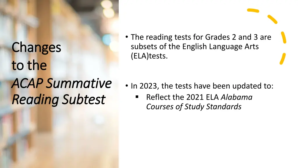 the reading tests for grades 2 and 3 are subsets