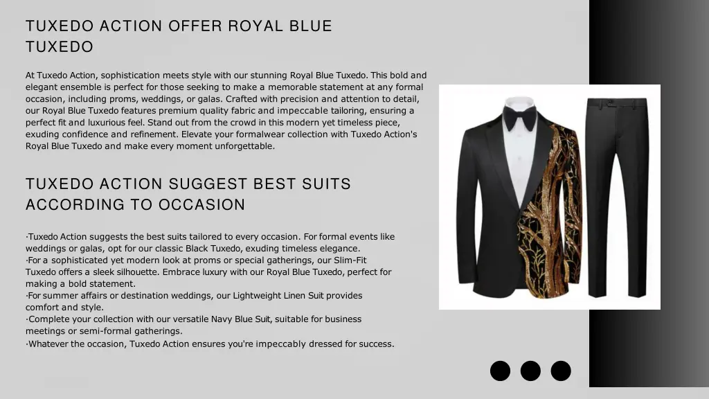 tuxedo action offer royal blue tuxedo