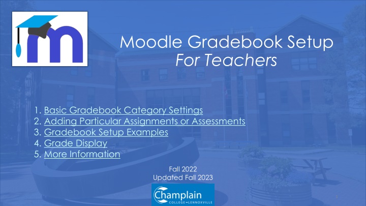 moodle gradebook setup for teachers