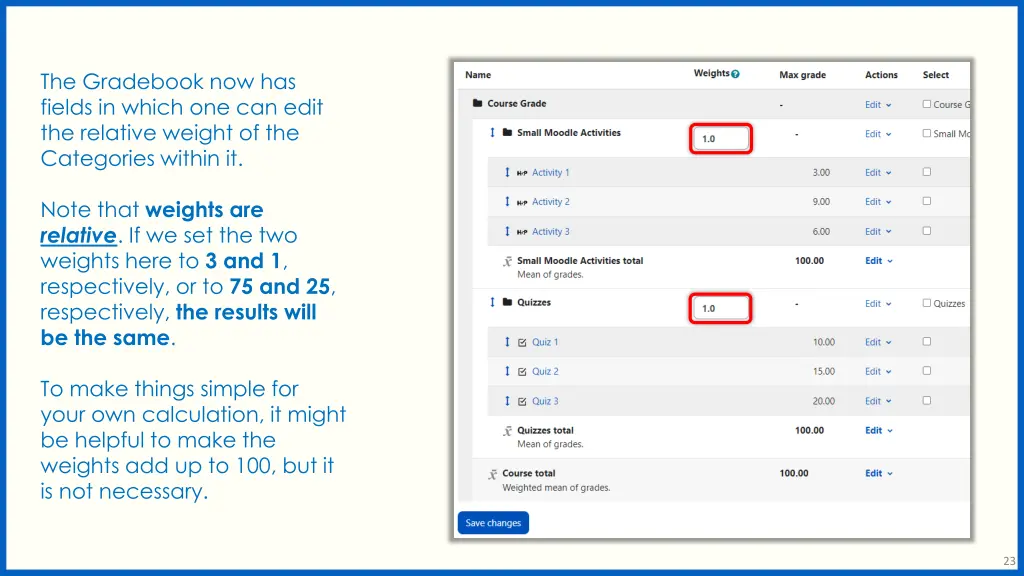 the gradebook now has fields in which