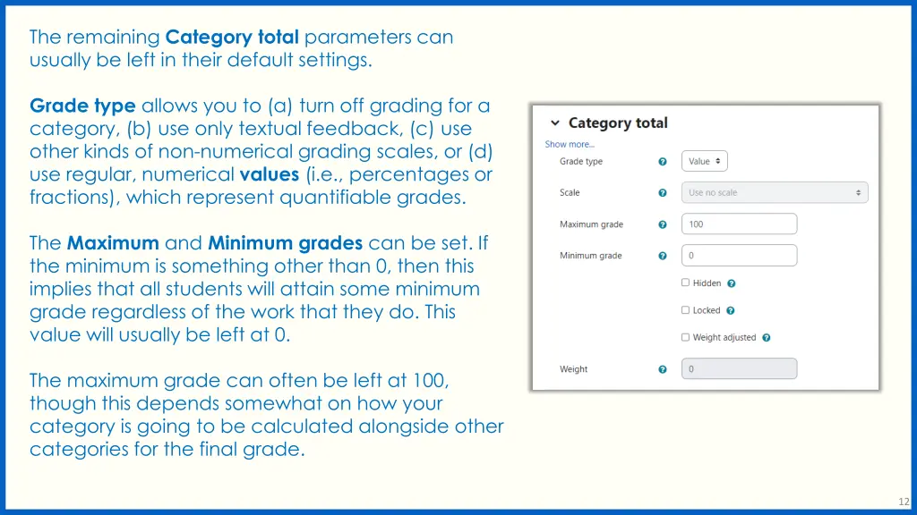 the remaining category total parameters