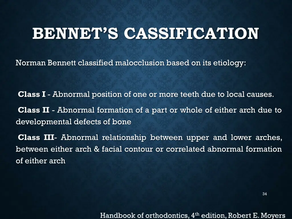 bennet s cassification