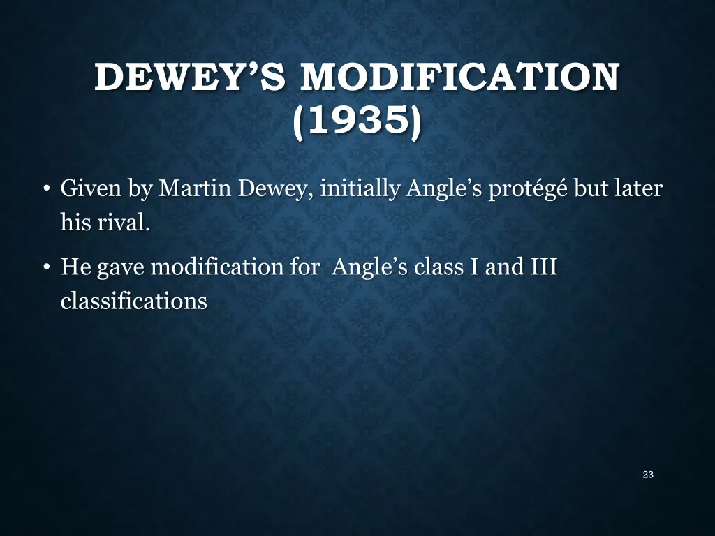 dewey s modification 1935