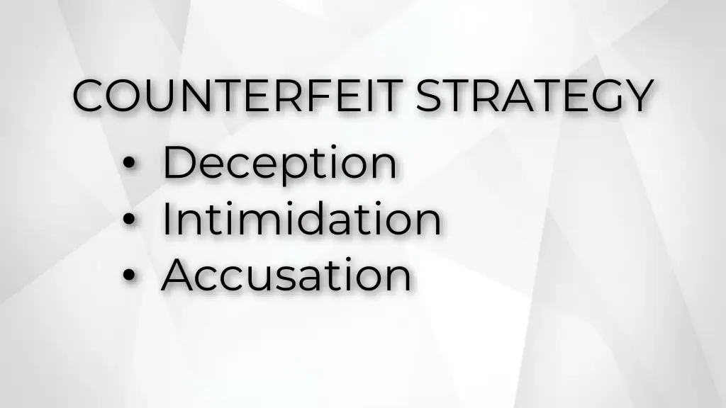 counterfeit strategy deception intimidation 1