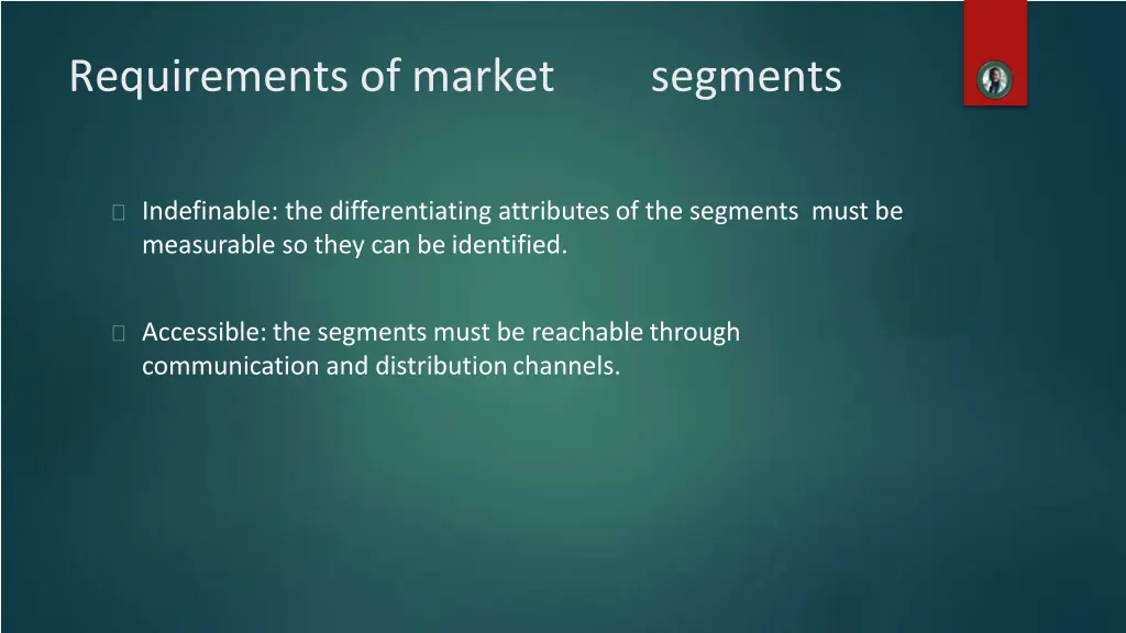 requirements of market