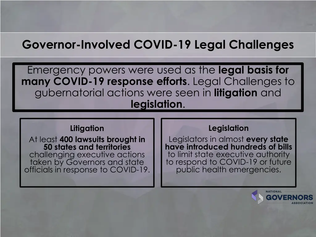 governor involved covid 19 legal challenges