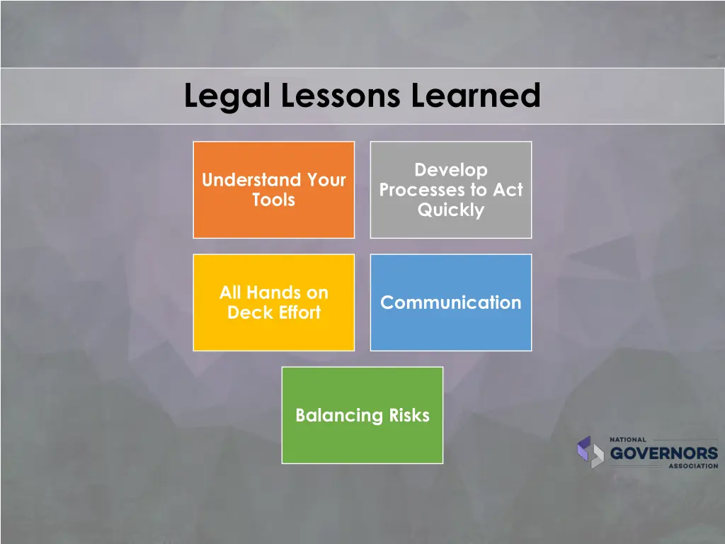 legal lessons learned