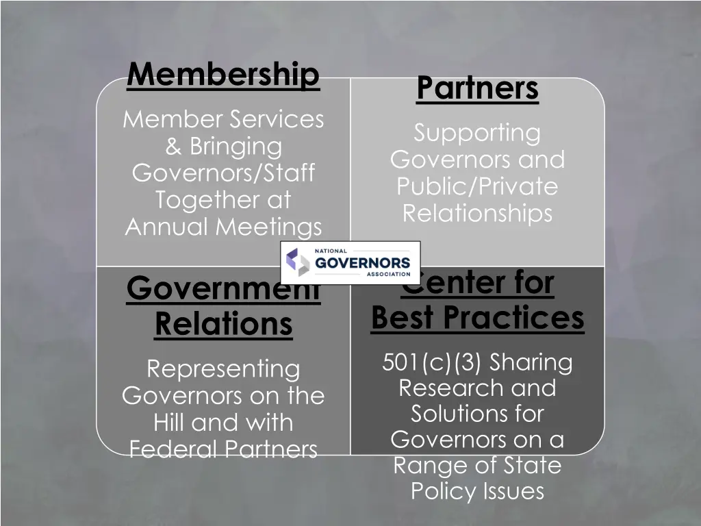 membership member services bringing governors