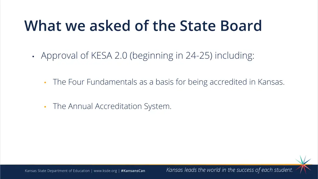 what we asked of the state board
