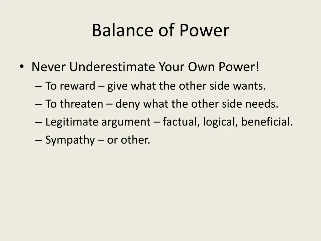 balance of power