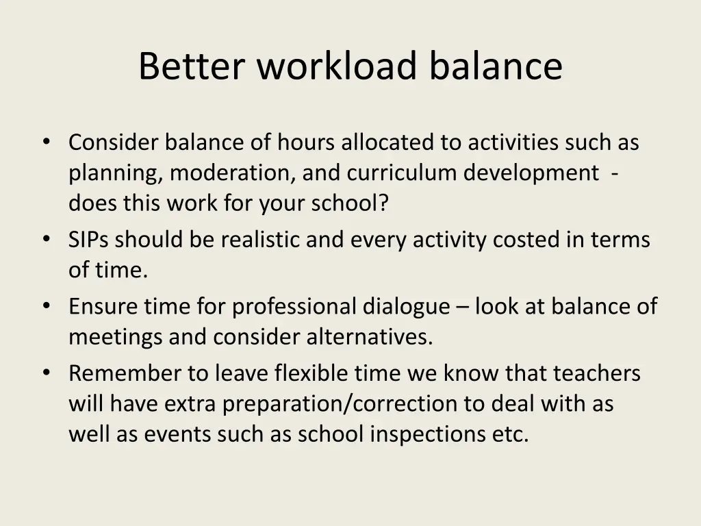 better workload balance