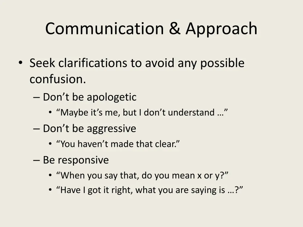 communication approach