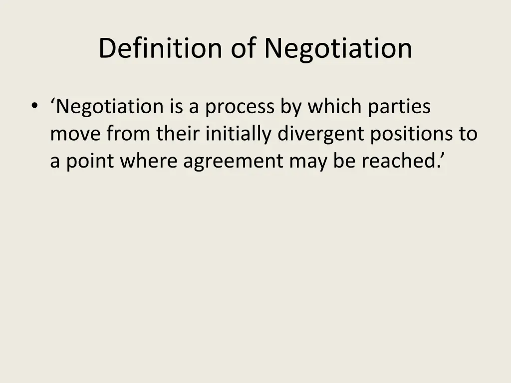 definition of negotiation