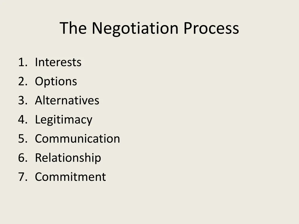 the negotiation process