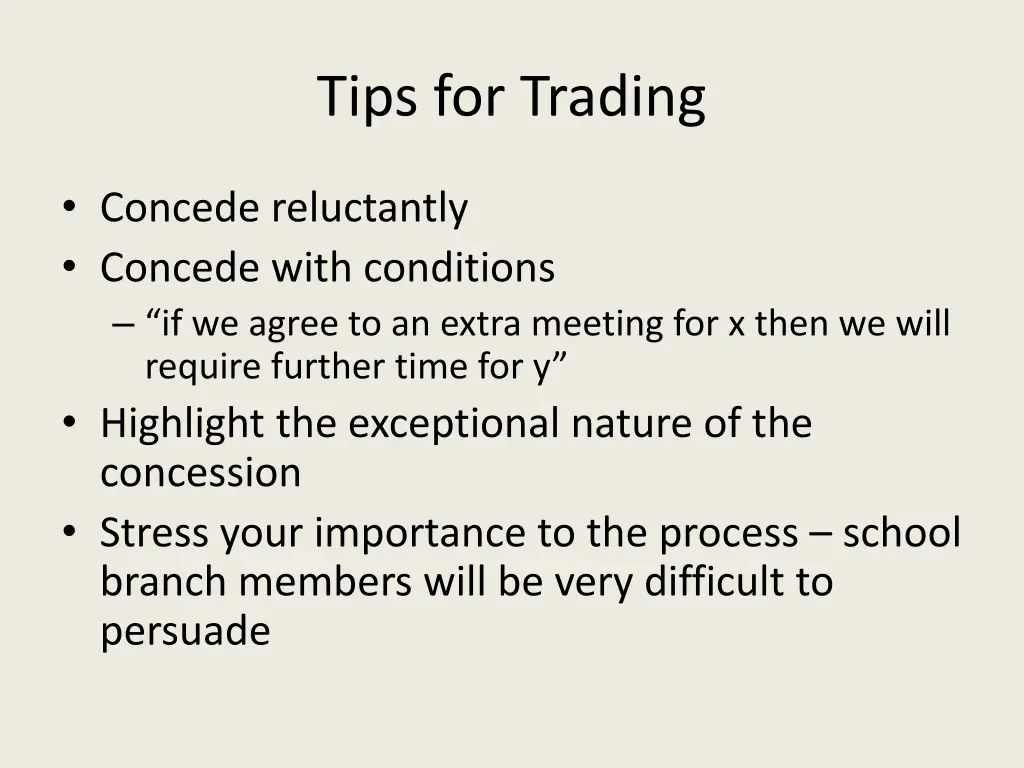 tips for trading
