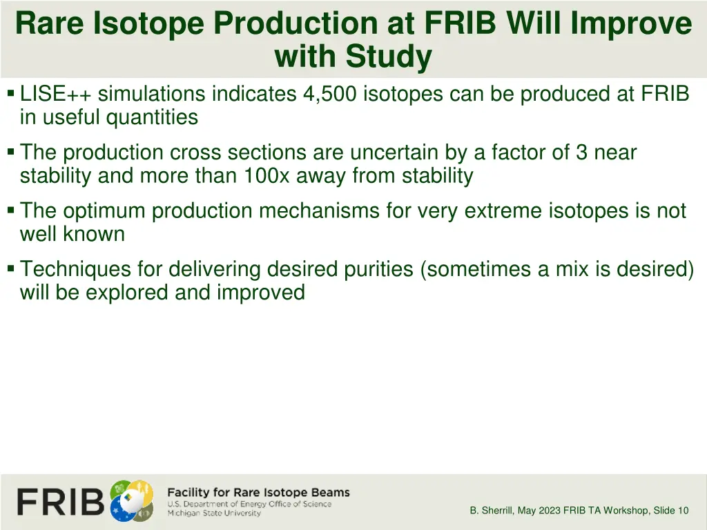 rare isotope production at frib will improve with