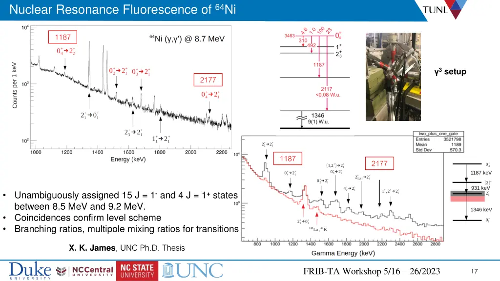 nuclear resonance fluorescence of 64 ni