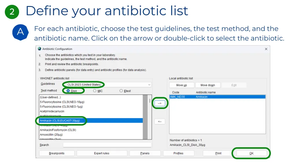 define your antibiotic list