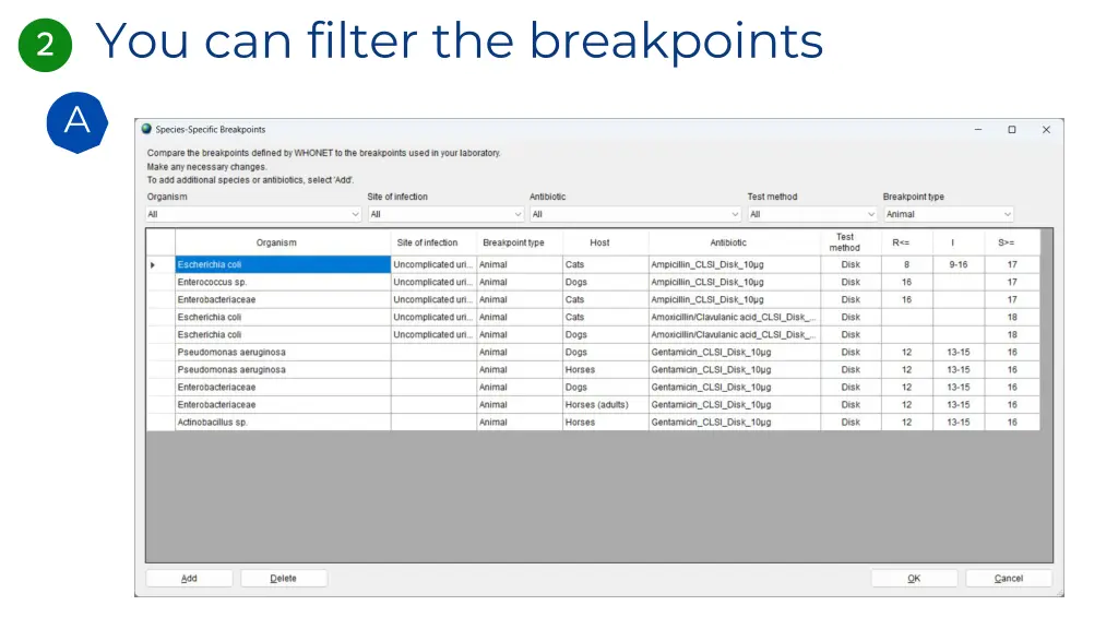 you can filter the breakpoints