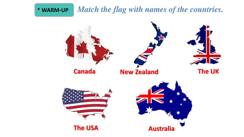 match the flag with names of the countries 1