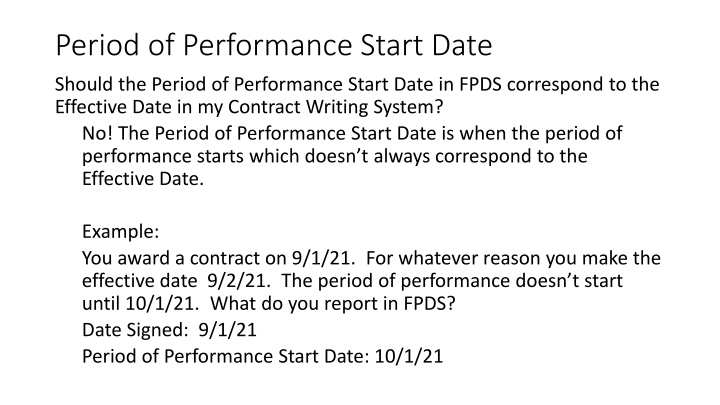 period of performance start date
