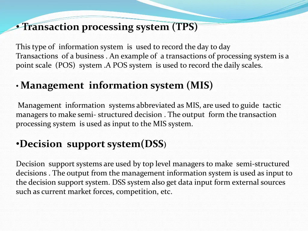 transaction processing system tps this type