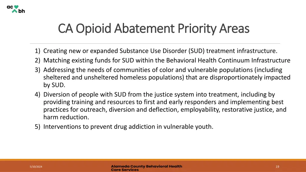 ca opioid abatement priority areas ca opioid