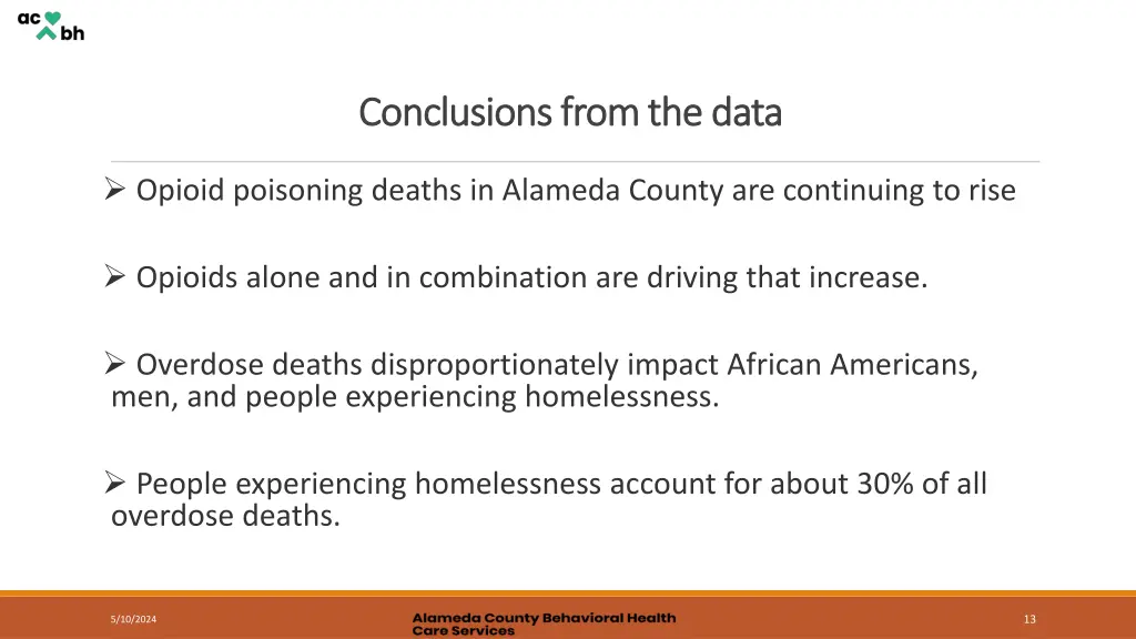 conclusions from the data conclusions from