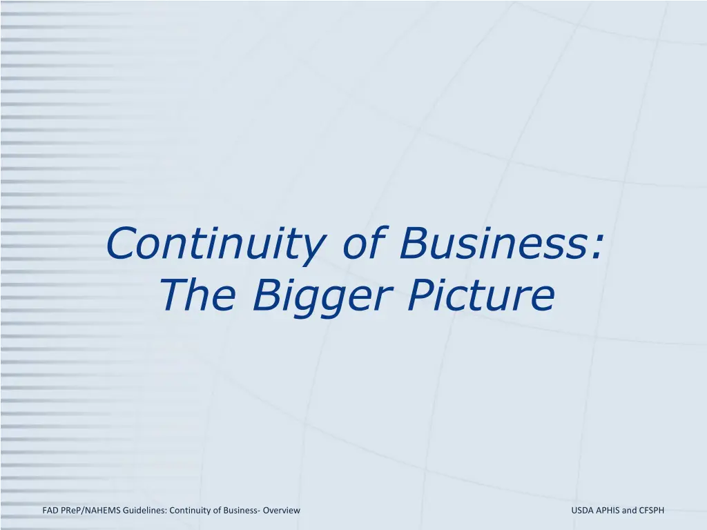 continuity of business the bigger picture