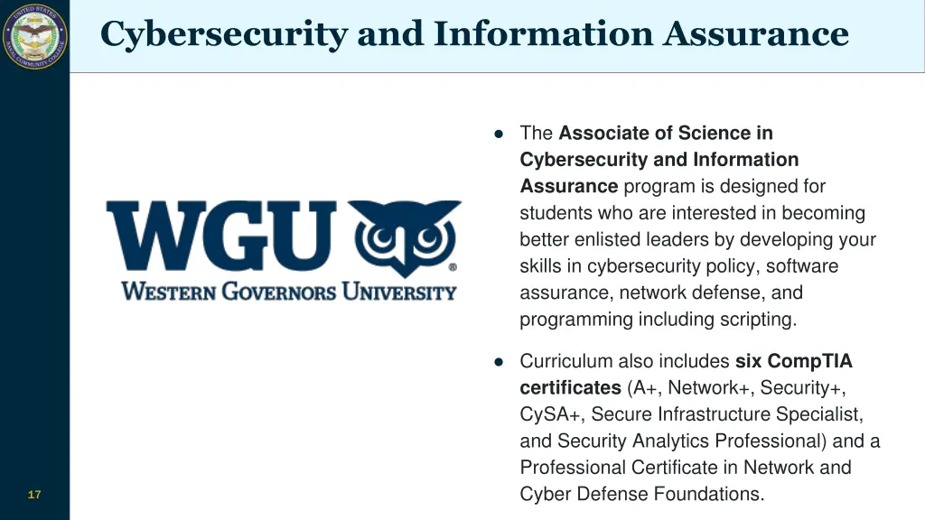 cybersecurity and information assurance