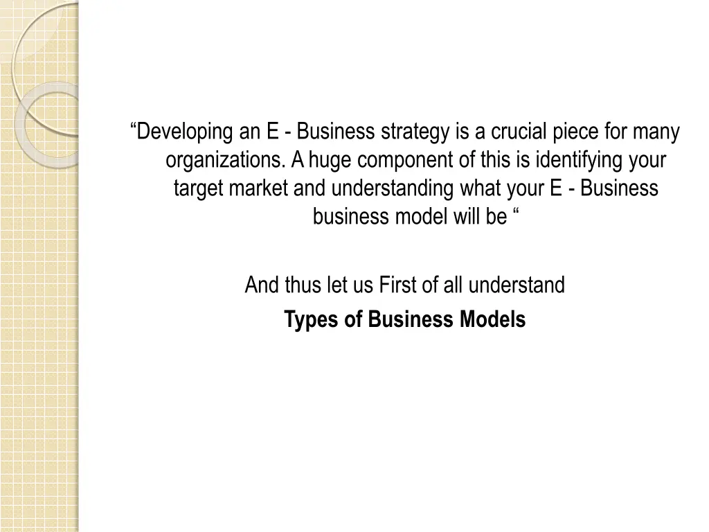 developing an e business strategy is a crucial