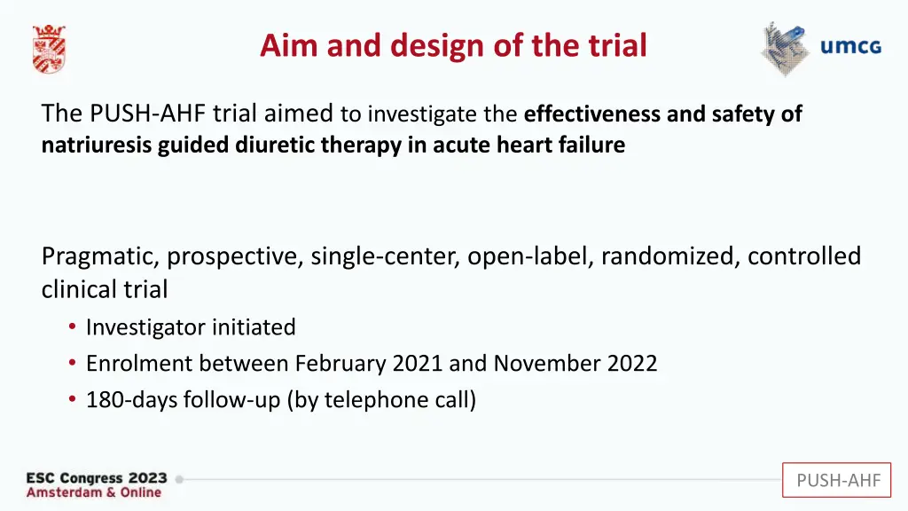 aim and design of the trial